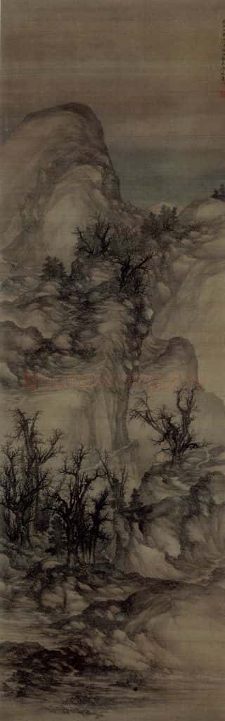 清 陈枚《溪山歸樵图轴》书画作品