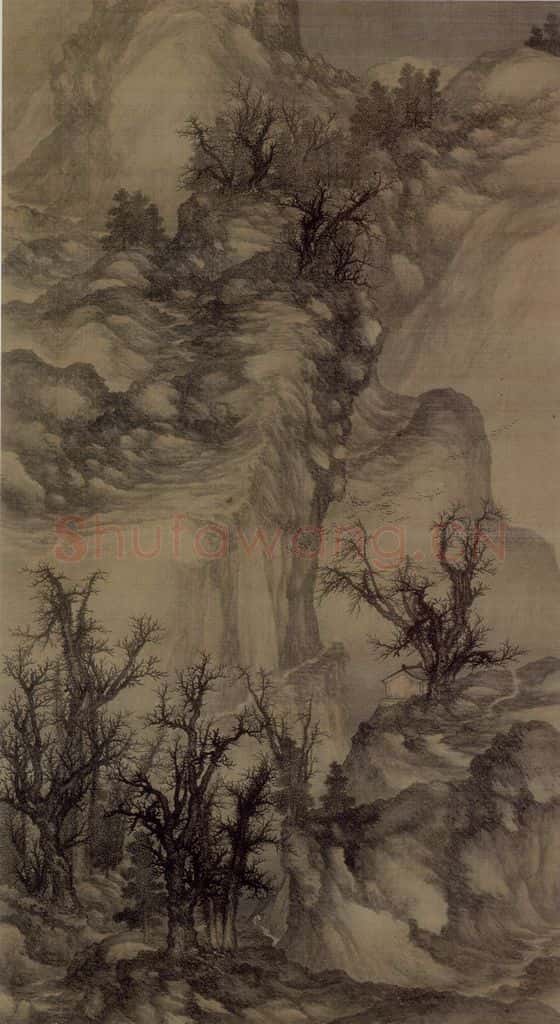 清 陈枚《溪山歸樵图轴》(局部) 书画作品