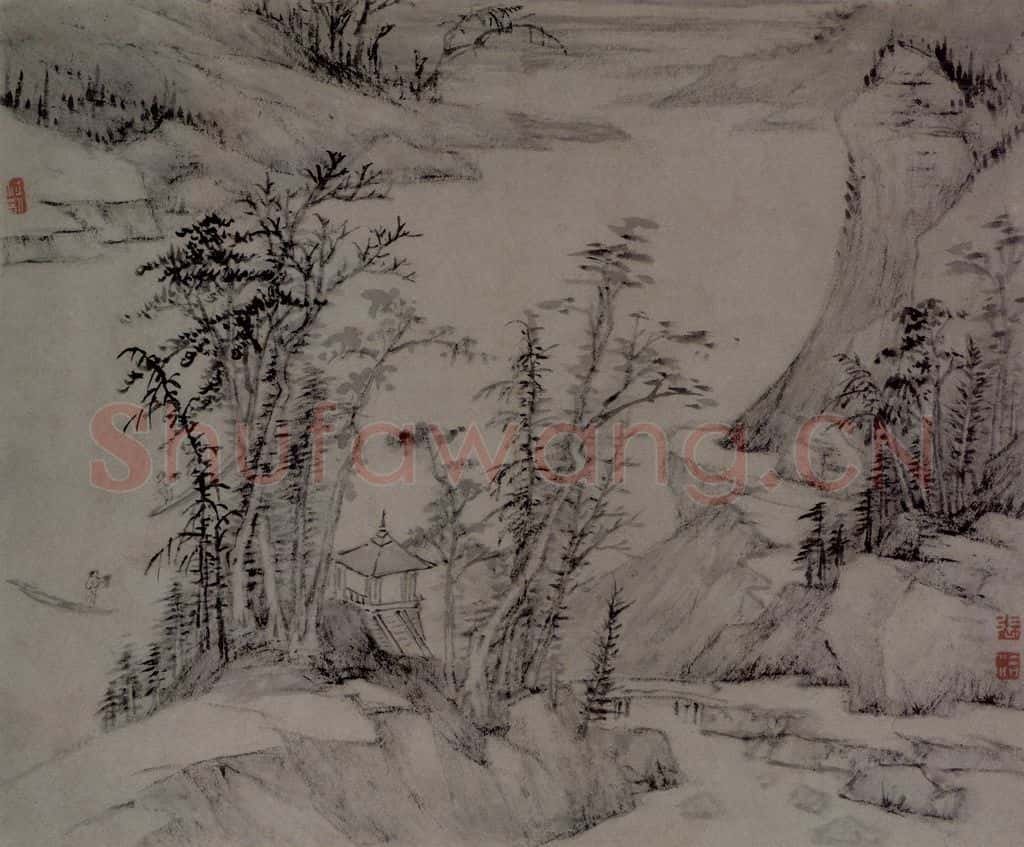 清 张洽《山水图页之二》书画作品
