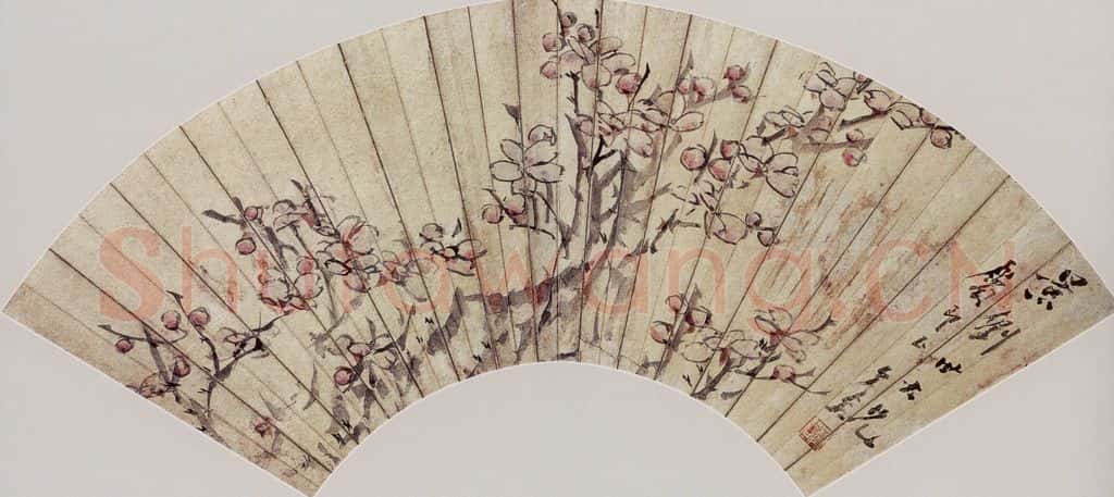 清 虚谷《桃花扇页》书画作品