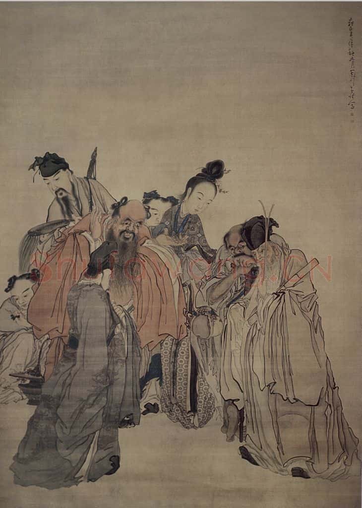 清 黄慎《八仙图轴》书画作品