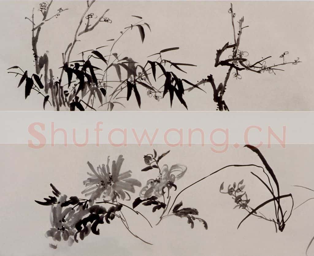 清 李方膺《花卉卷》书画作品