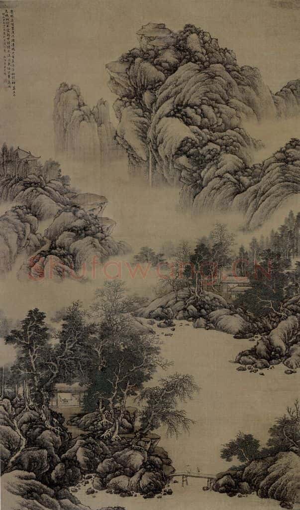 清 蔡嘉《云山幽居图轴》书画作品