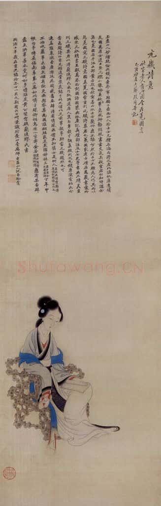 清 改琦《元机诗意图轴》书画作品