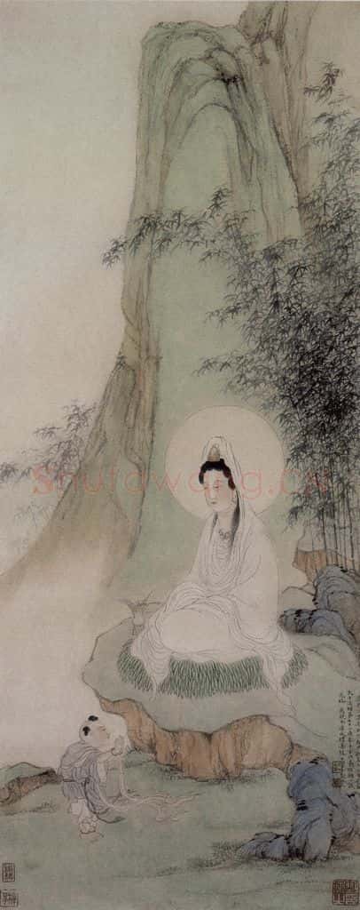 清 刘彦冲《观音像轴》书画作品