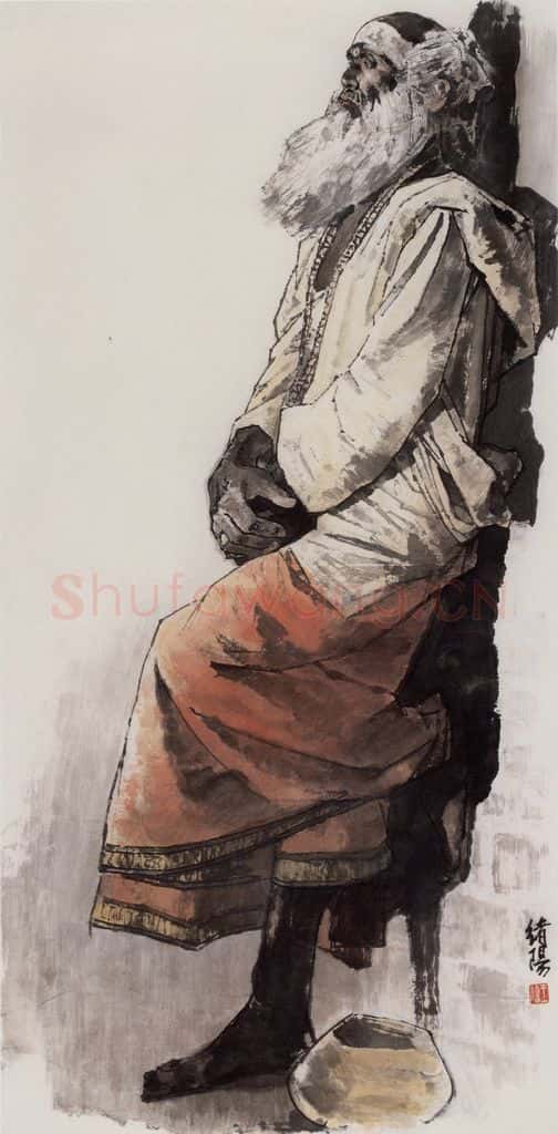 2006年 王绪阳《神庙之前》书画作品
