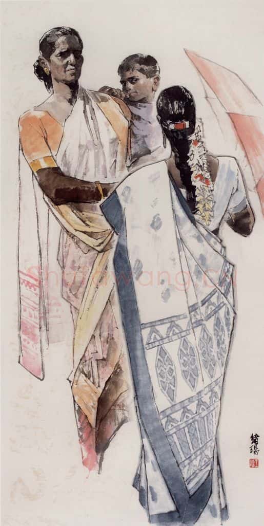 2006年 王绪阳《邻里亲情》书画作品