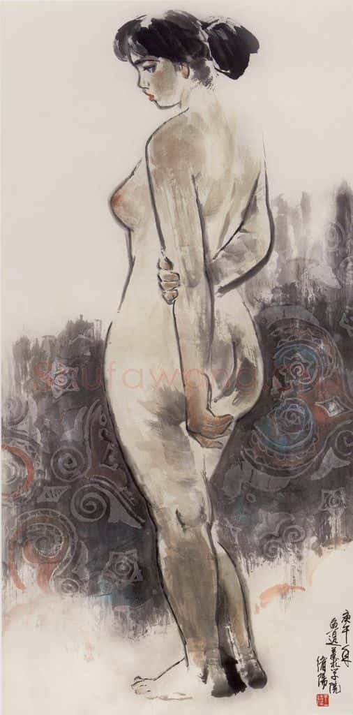 1990年 王绪阳《女人体》书画作品