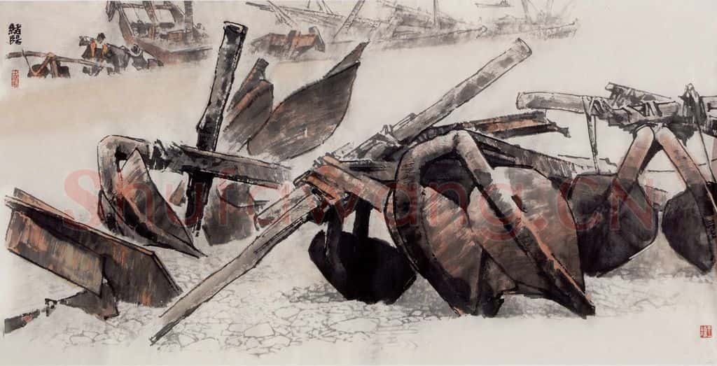 2001年 王绪阳《饱经风浪》书画作品