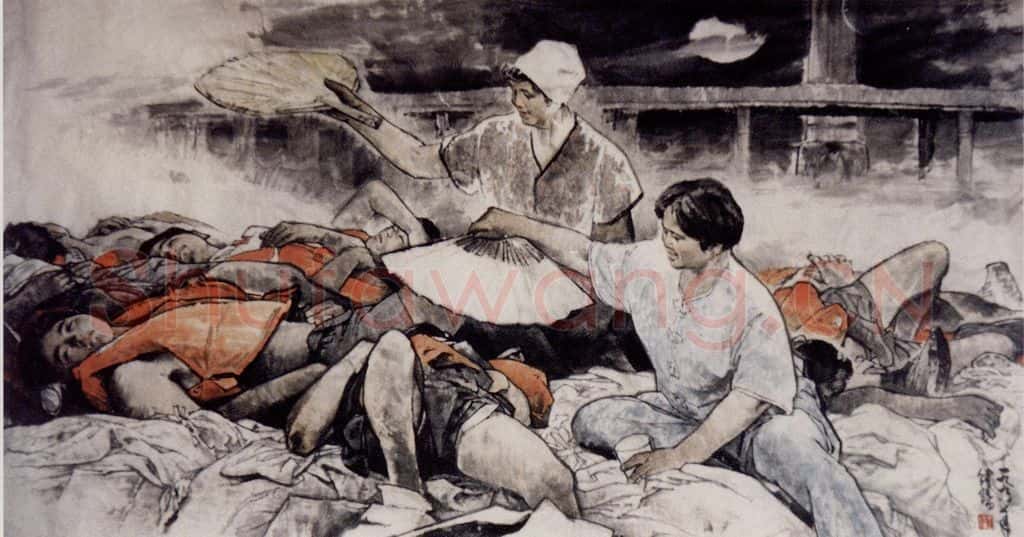 1998年 王绪阳《抗洪日夜》书画作品