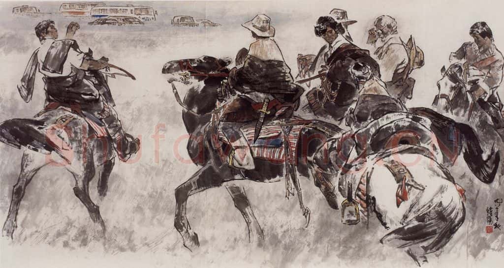 1998年 王绪阳《远方来客》书画作品