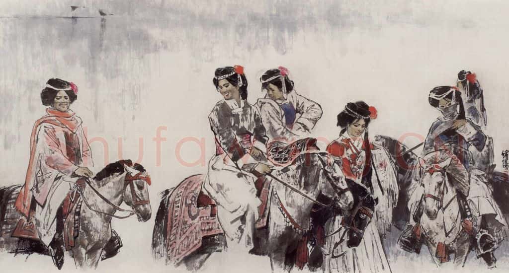 1999年 王绪阳《湖光春色》书画作品