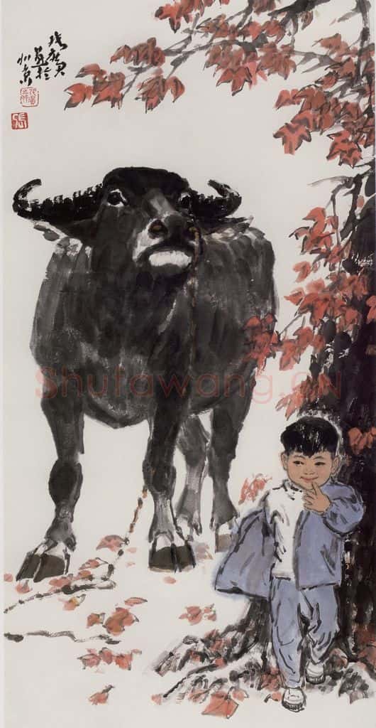  张广《秋牧》书画作品