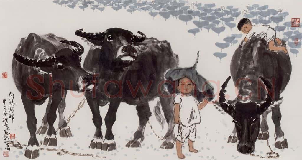  张广《向阳湖盛夏图》书画作品