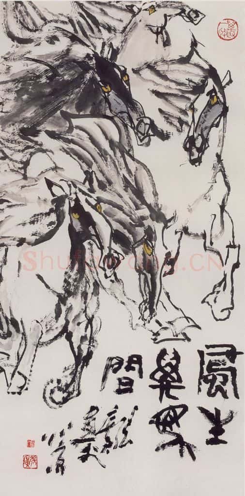 现代 张广《风声万马之间》书画作品