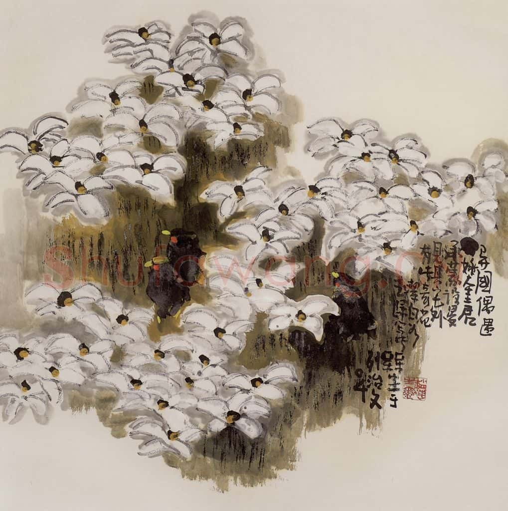 2004年 赵梅生《异国之花》书画作品