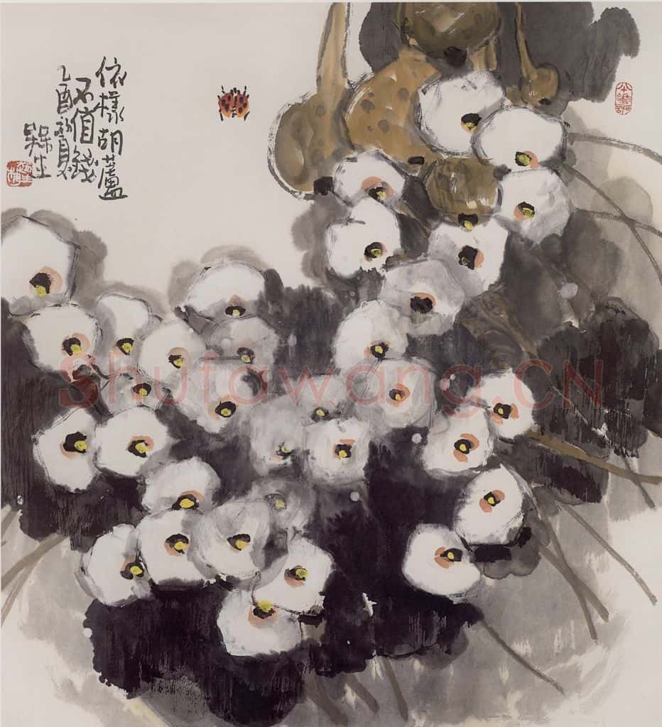 2005年 赵梅生《依样葫芦不值钱》书画作品