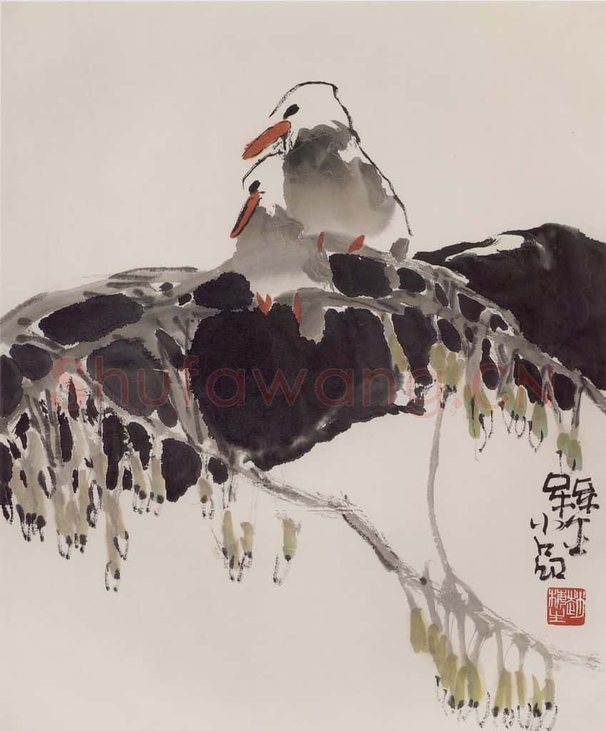 1985年 赵梅生《花卉小品》书画作品