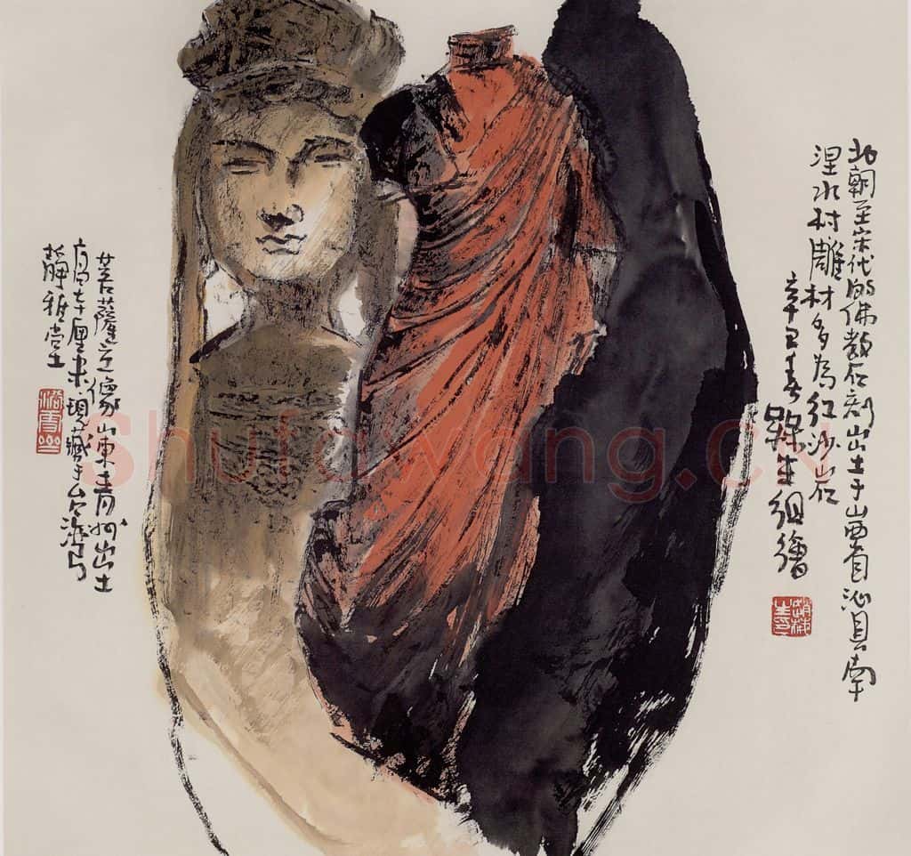 2001年 赵梅生《北魏石刻》书画作品