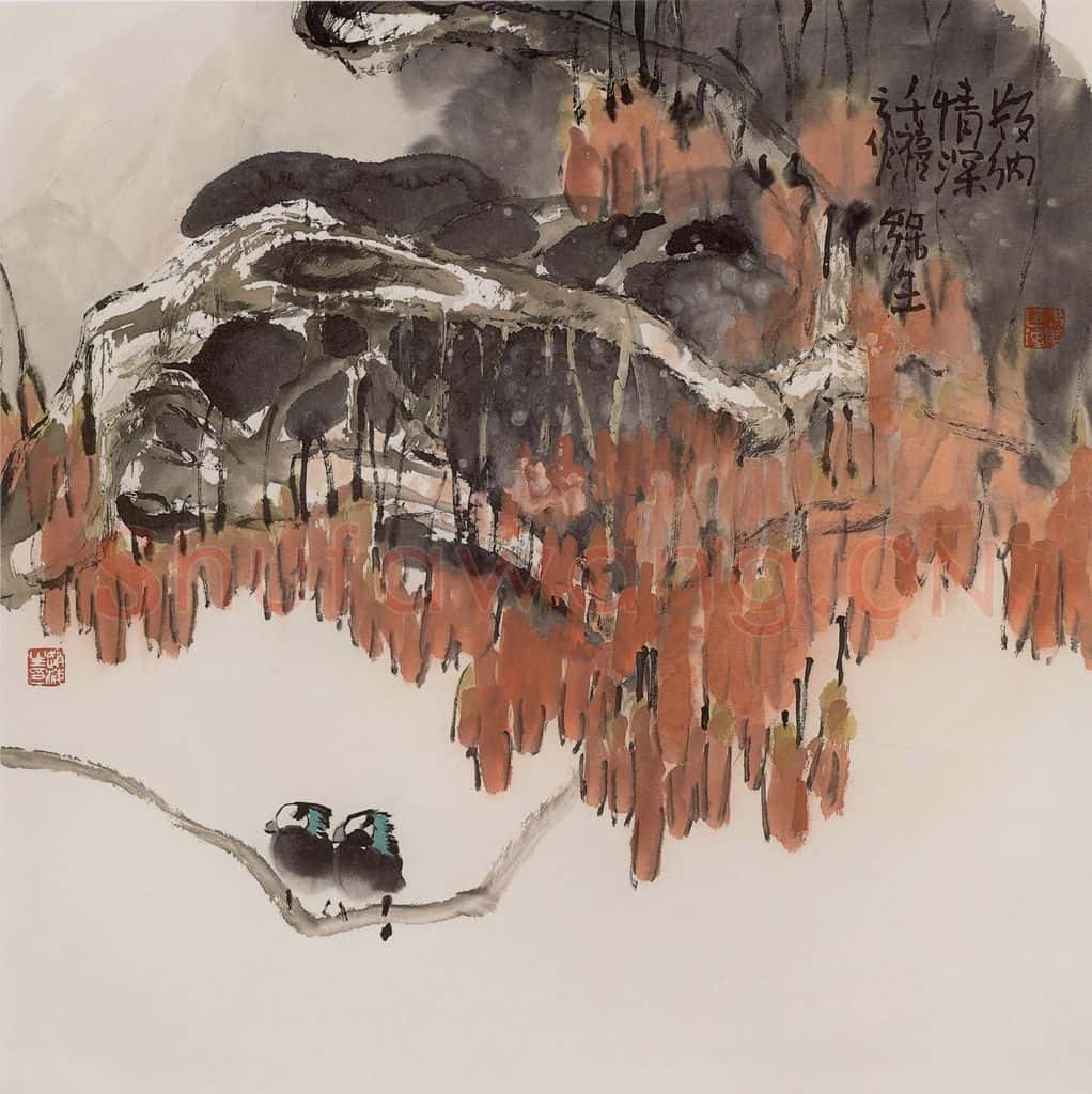 2000年 赵梅生《版纳情深》书画作品