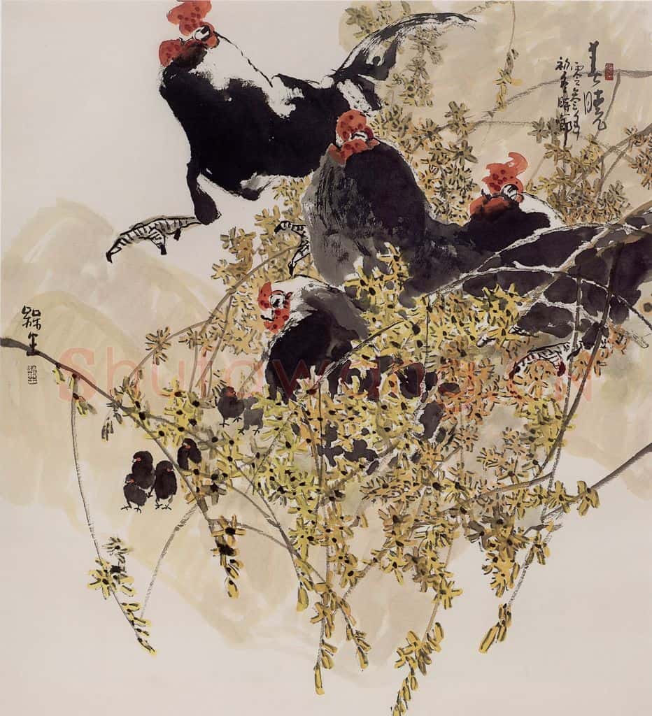 2003年 赵梅生《春晓》书画作品