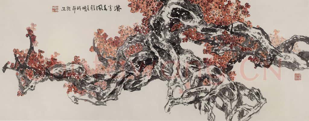2003年 赵梅生《浴雪春风》书画作品