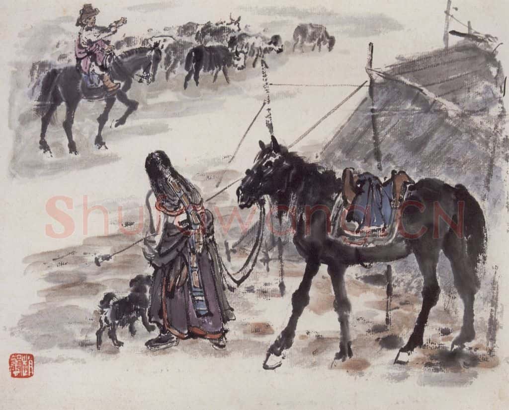 1962年 赵望云《祁连山写生》书画作品