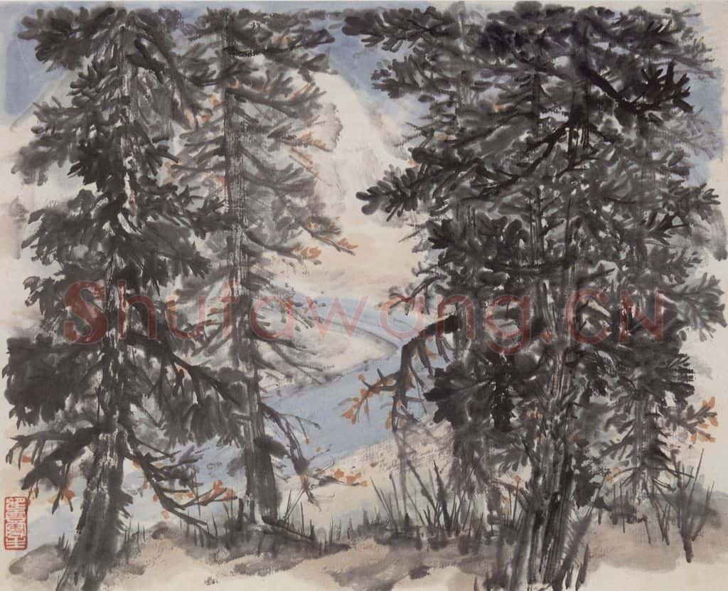 1962年 赵望云《祁连山写生》书画作品
