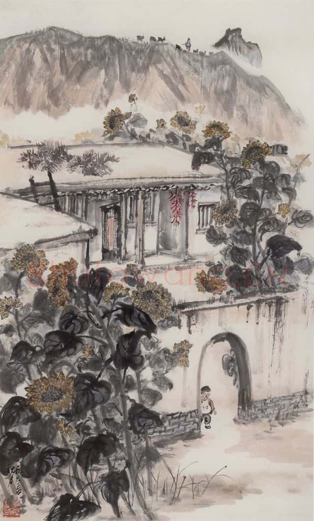 1962年 赵望云《塞外人间》书画作品