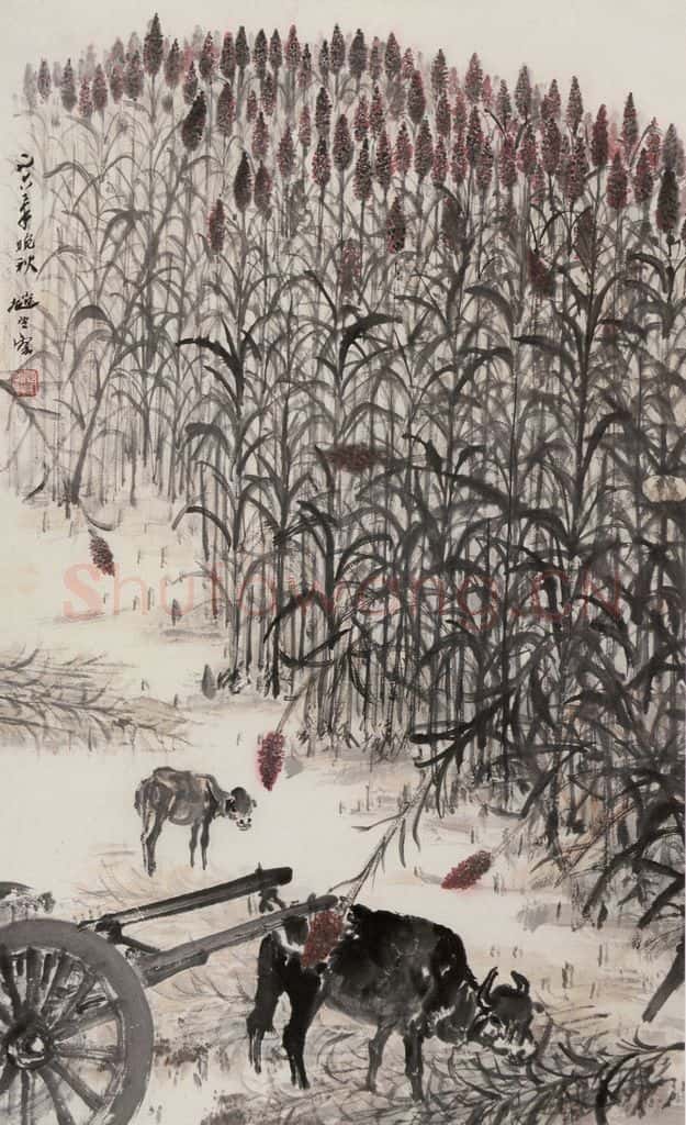 1962年 赵望云《晚秋》书画作品