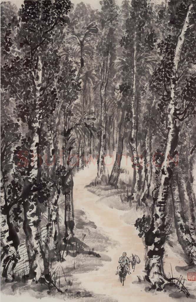 1962年 赵望云《途中》书画作品