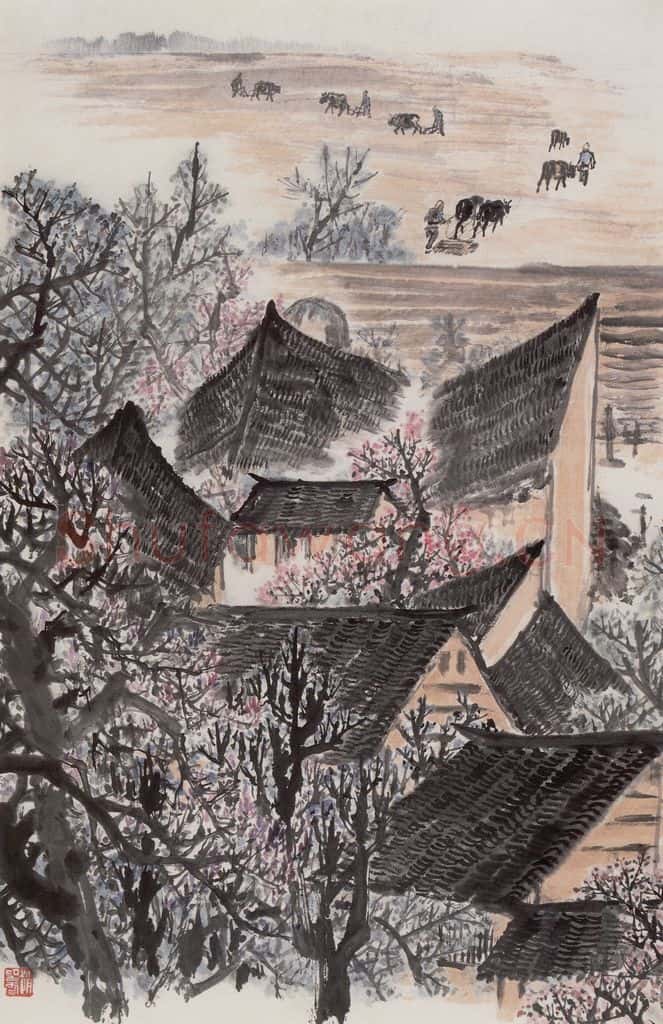 1963年 赵望云《关中农舍》书画作品