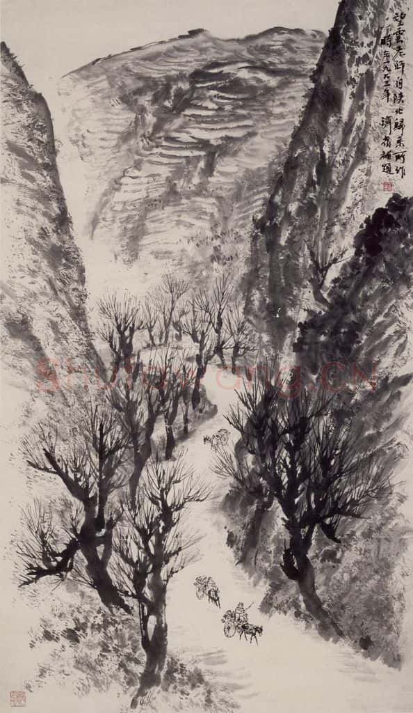1963年 赵望云《陕北道中》书画作品