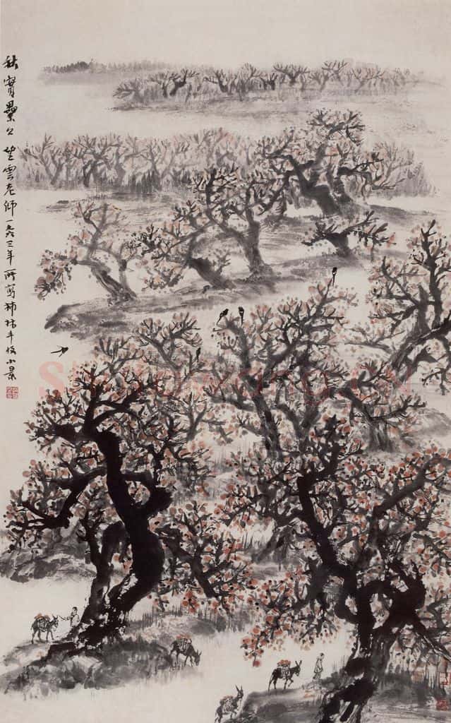 1963年 赵望云《秋实累累》书画作品