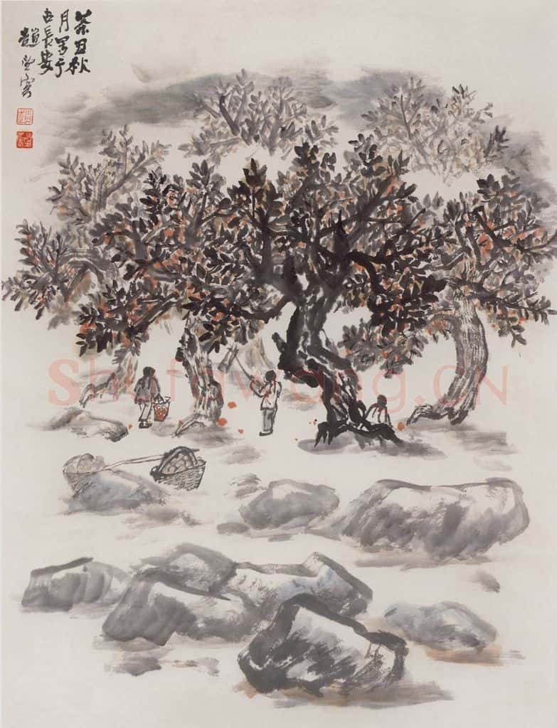 1973年 赵望云《秋熟》书画作品