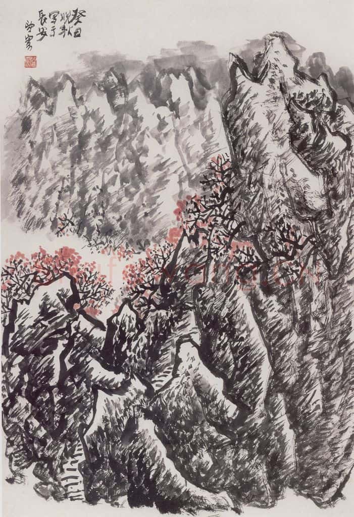 1973年 赵望云《祁连晚秋》书画作品