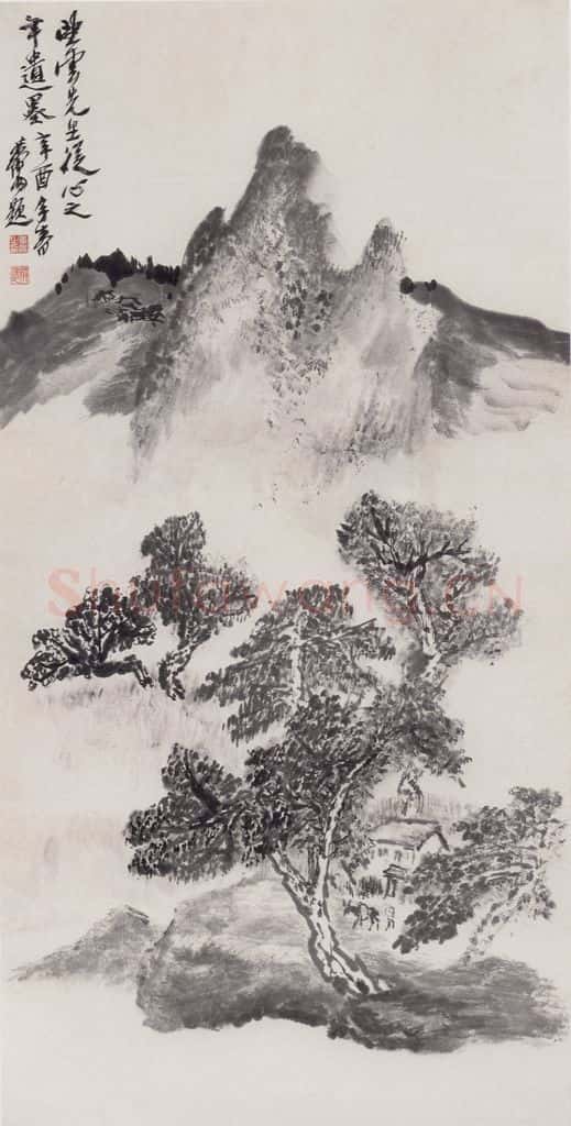 1976年 赵望云《终南山居图》书画作品