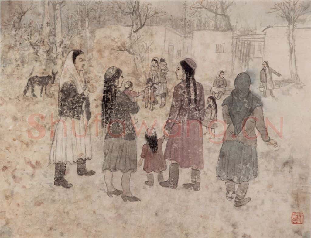 1948年 赵望云《新疆写生》书画作品