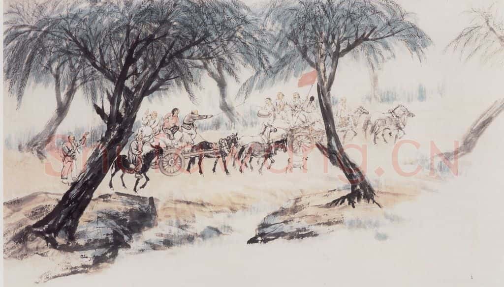 1955年 赵望云《送公粮》书画作品