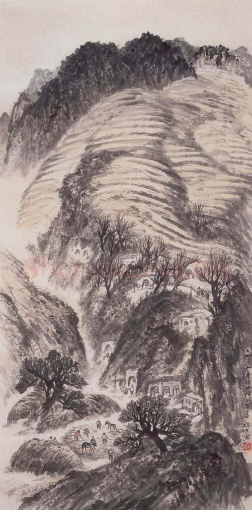 1959年 赵望云《陕北秋收写景》书画作品