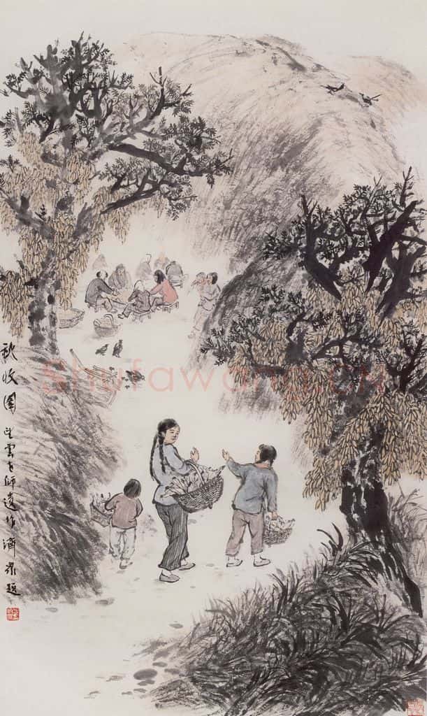 1959年 赵望云《秋收图》书画作品