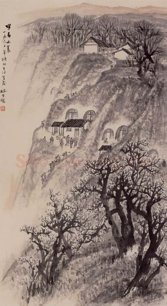 1960年 赵望云《早春之晨》书画作品