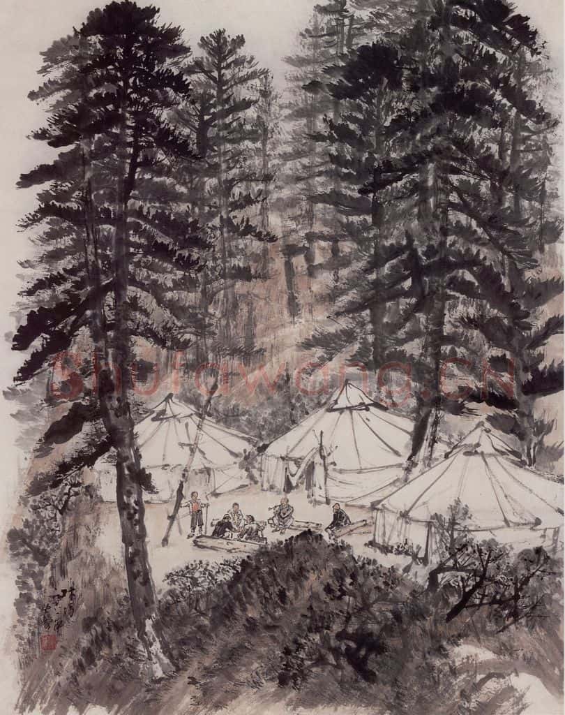1961年 赵望云《临场》书画作品