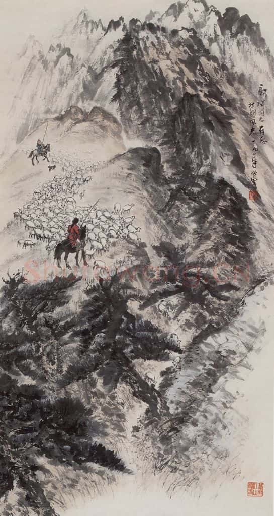 1961年 赵望云《北国风光》书画作品