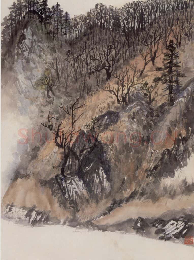 1960年 赵望云《林区写景》书画作品