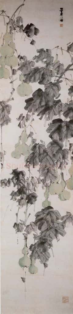 清 虚谷《果木屏·葫芦图轴》书画作品