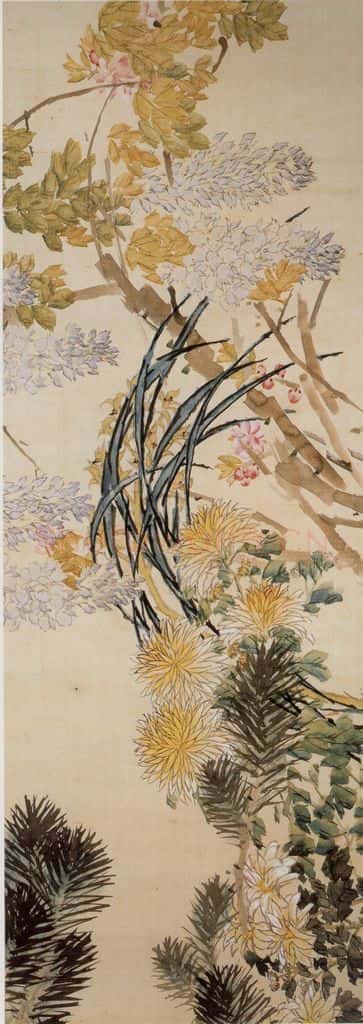 清 虚谷《花卉卷》书画作品