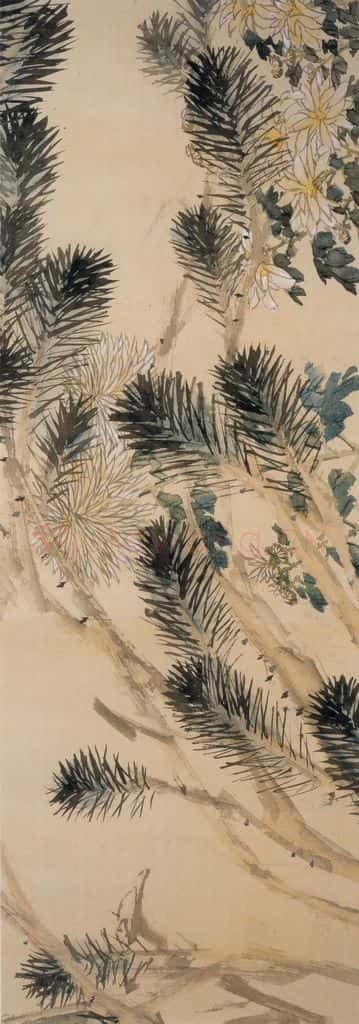 清 虚谷《花卉卷》书画作品