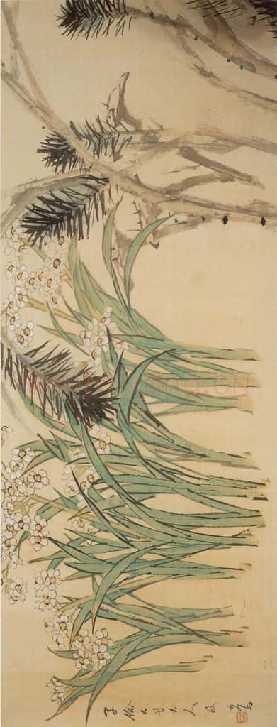清 虚谷《花卉卷》书画作品