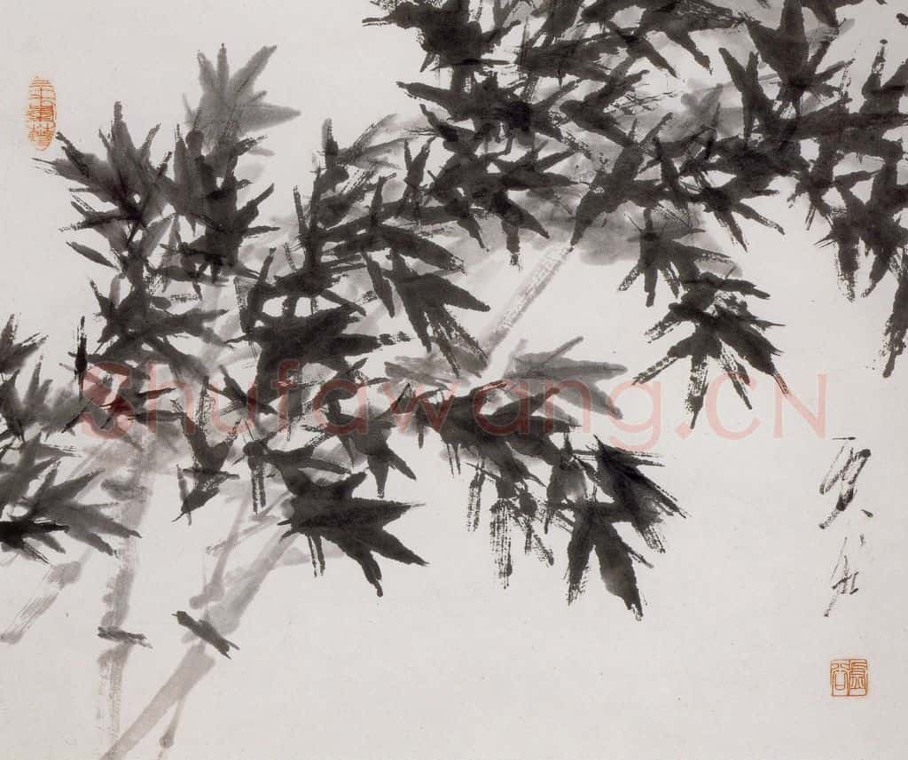 清 虚谷《杂画册·清篁着露》书画作品